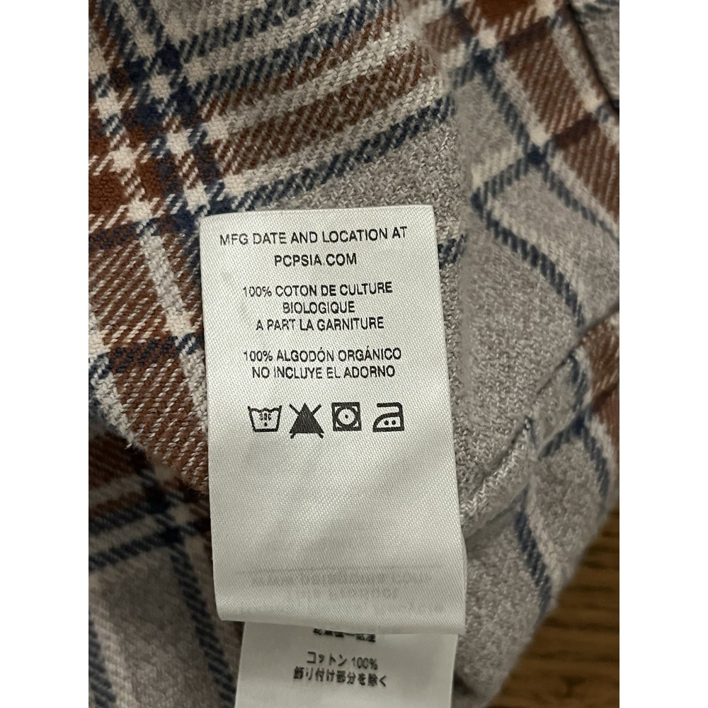 Patagonia Shirt Men Medium Long Sleeve Flannel Organic Cotton Gray Plaid - Picture 5 of 10